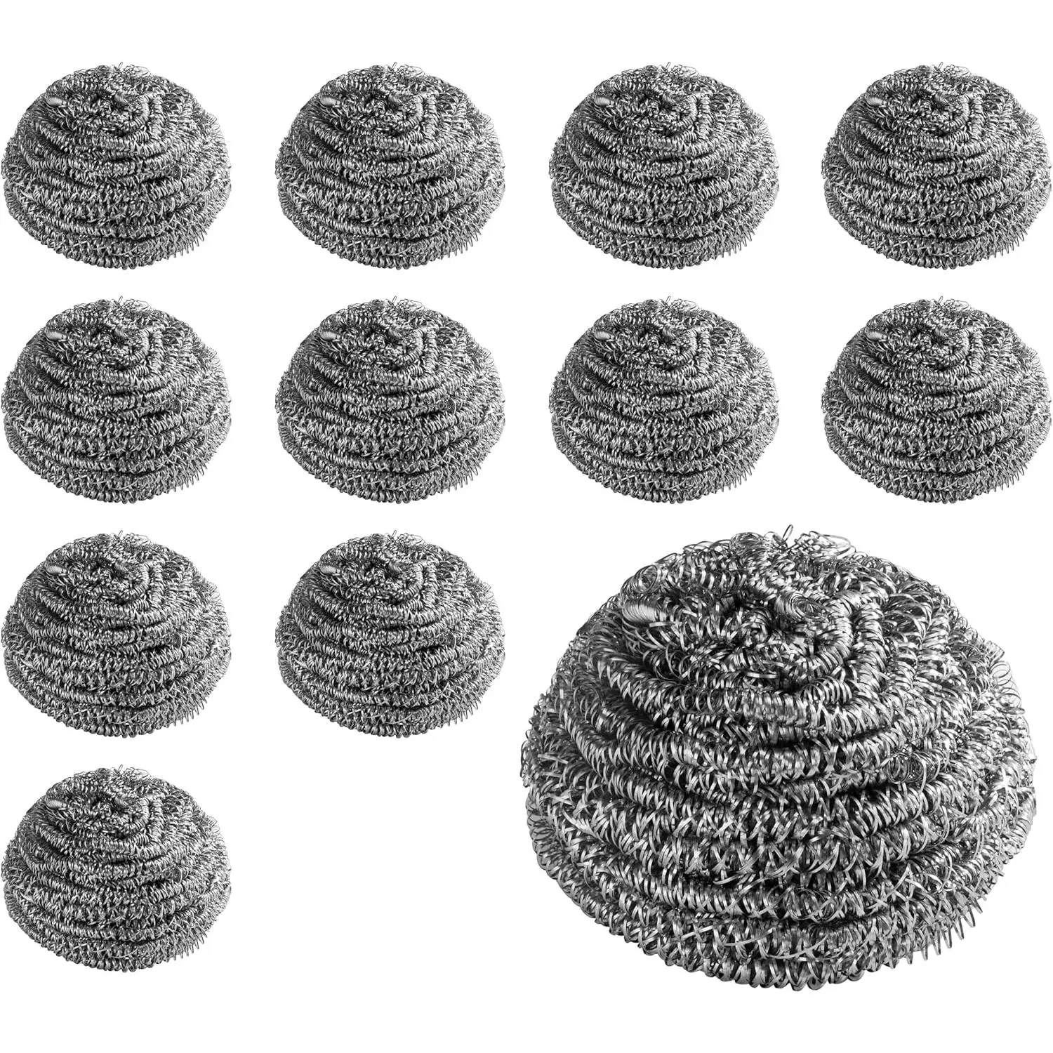 Extra Large (50 Grams) Stainless Steel Sponges Scrubbers, Set of 12
