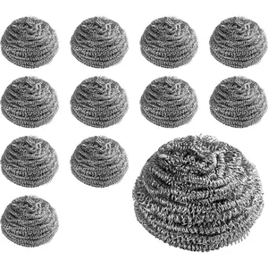Extra Large (50 Grams) Stainless Steel Sponges Scrubbers, Set of 12
