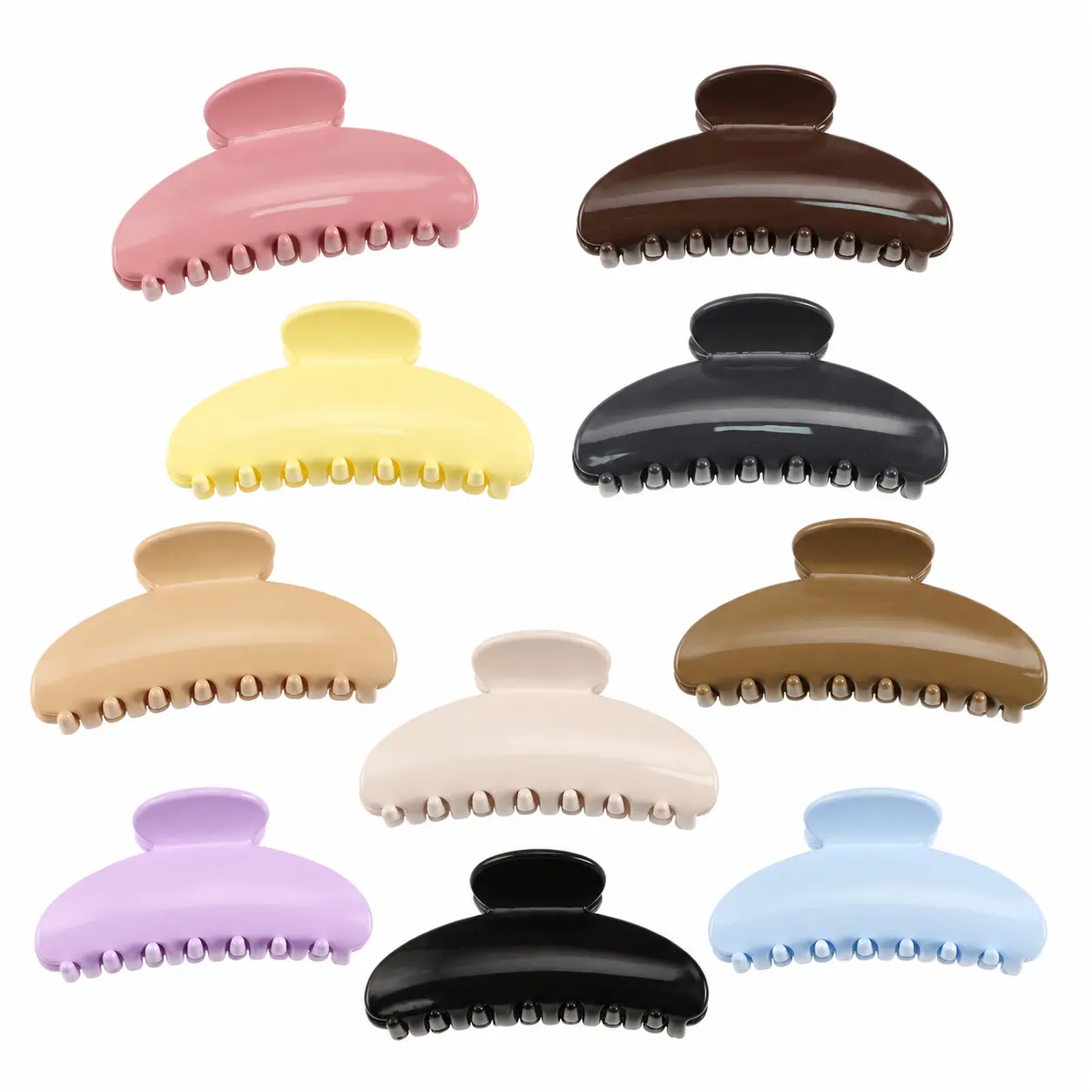 Ergonomic Semi-Round Hair Clip for Women – Smooth Stainless Steel Shark-Style Back-of-Head Disc Pin, Lightweight Secure Grip for Fine to Medium Hair, Ideal for Updos, Ponytails, and Daily Styling