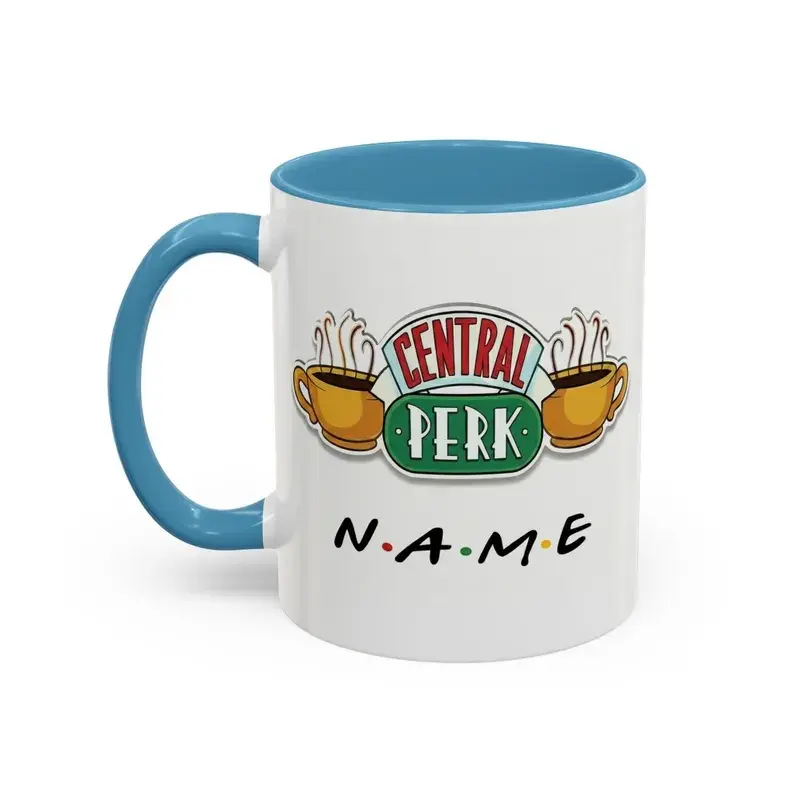 Friends TV Show Coffee Mug, Central Perk Logo Mug, Personalized Name Mug, Besties Gift, Couple Gift, Secret Santa, Christmas Gift