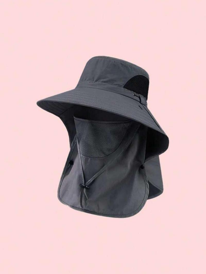 Men's Summer UV Protection Wide Brim Fishing Hat, Waterproof Bucket Hat, Outdoor Sunshade Cap for Hiking & Fishing, Breathable Quick-dry Fashionable Hat