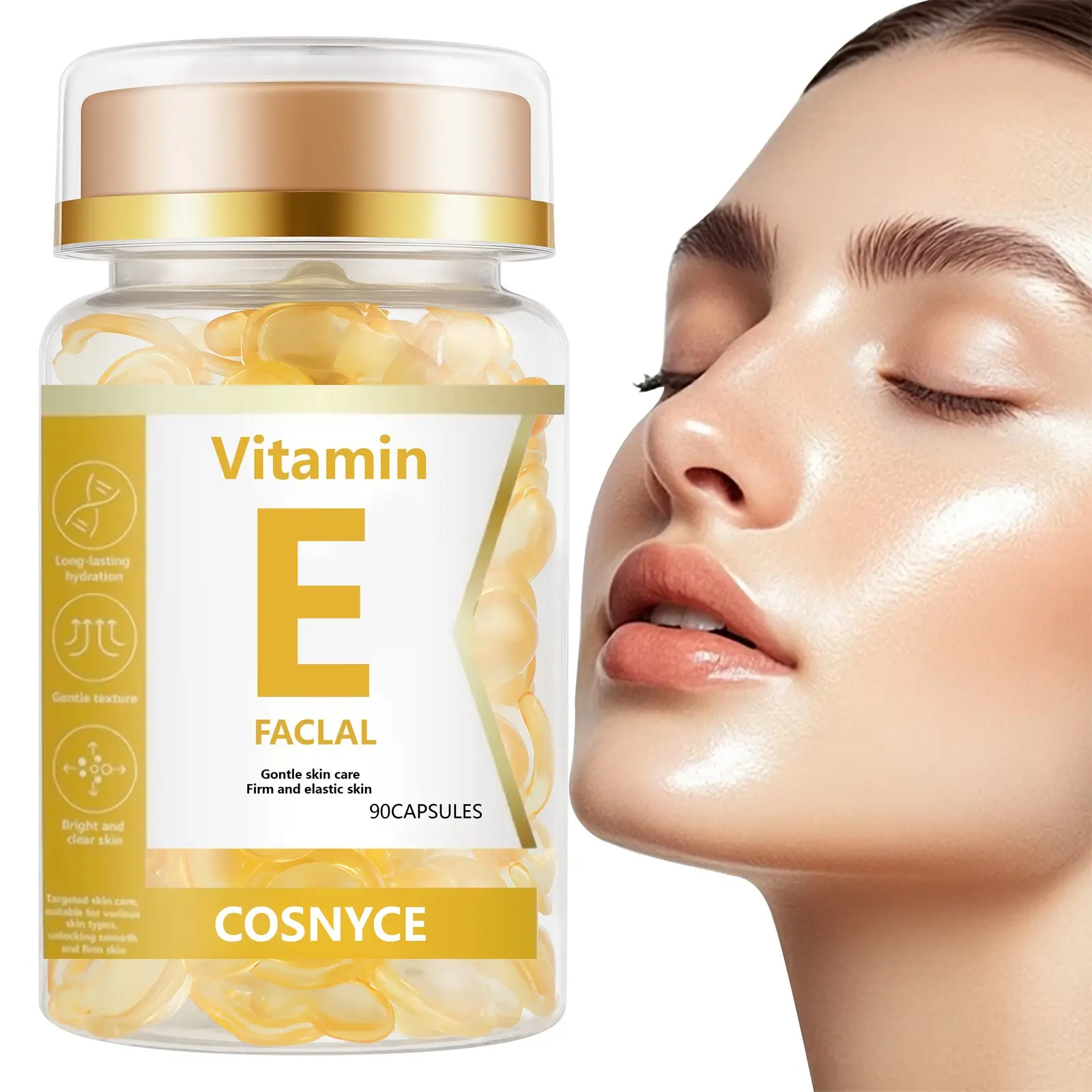 Vitamin E Essence Capsules, High-Capacity Design, Individual Sealed Packaging, Portable, Contains Vitamin E, Ideal for Travel