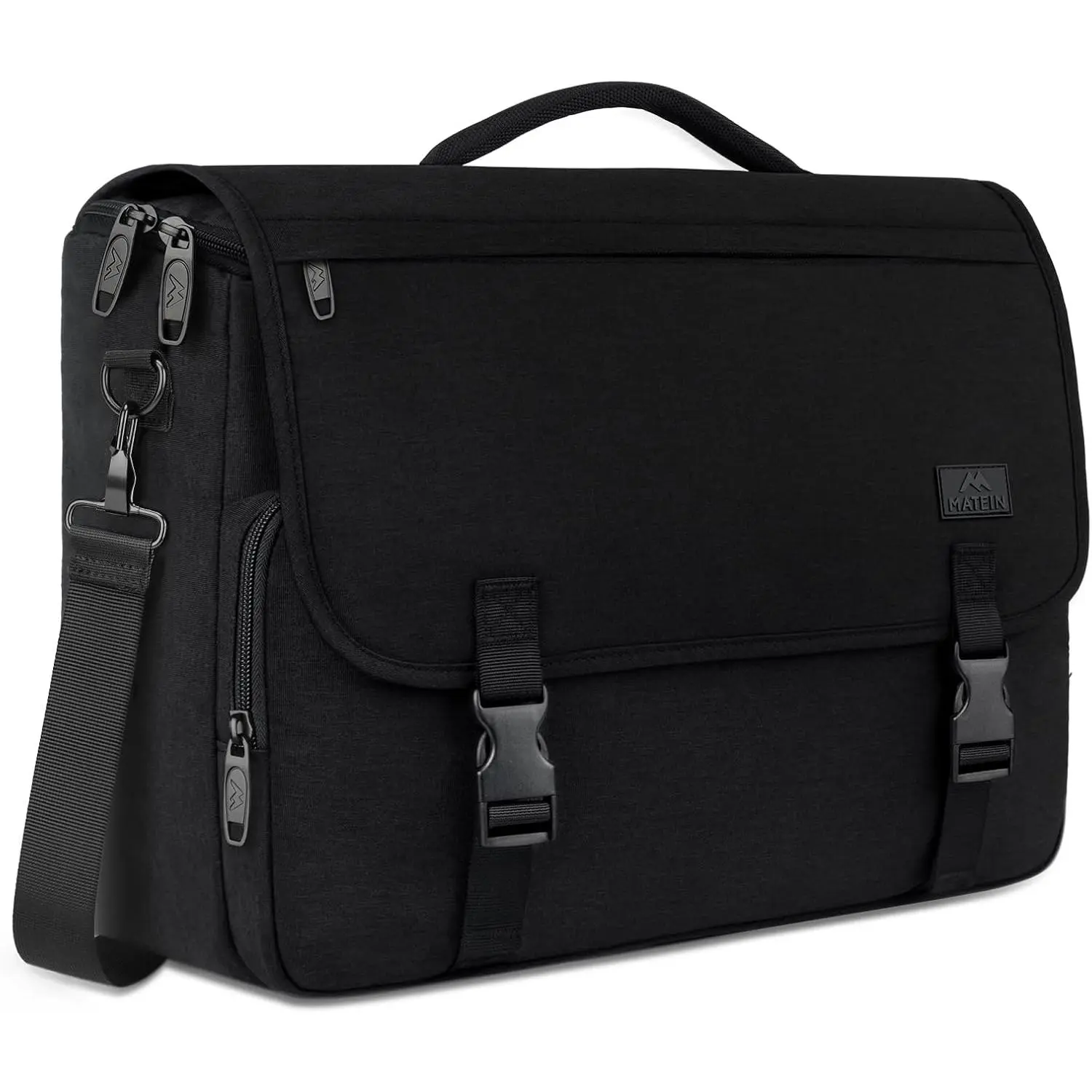 Messenger Bag for Men, Briefcases Lightweight Men's Laptop Bag 15.6 inch Water Resistant Crossbody School Satchel Bags Computer Work Office Bag with Shoulder Strap, BlackGift.
