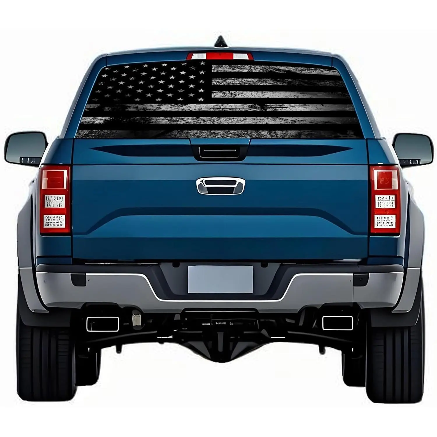 Rear Window Decals for Trucks - 65x17.3 in Back Window American Flag Decals Fit Most Pickup Trucks SUV, Vinyl Back Window Decal Truck Rear Window Graphics for Personalized