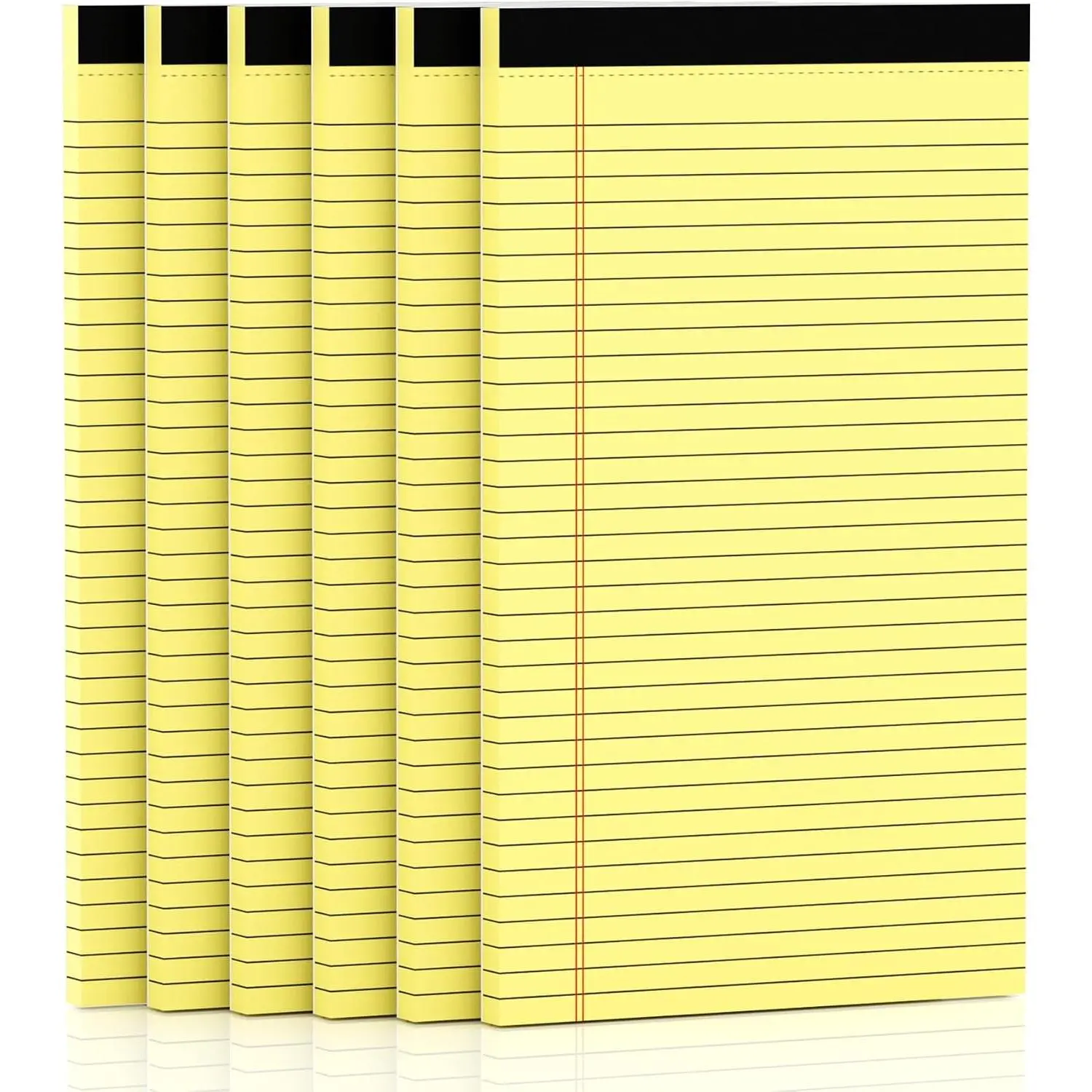 Yellow Legal Pads - 8.5x14 in, 6-Pack, Wide-Ruled, Micro Perforated Notepads, 30 Sheets Each for Work/School Use