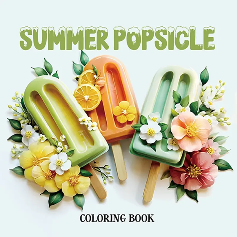 1pc SUMMER POPSICLE Coloring Book Comfortable Relax Suitable for Adults An Excellent Gift for New Year, Christmas, Valentine's Day, Halloween, Easter and Other Festivals