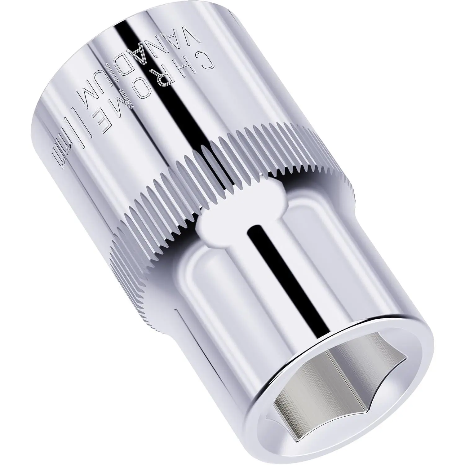 11mm Shallow Socket, 3/8" Drive, 6-Point | Metric, Heat Treated CR-V Steel Short Socket, Full Polishing, 1.1" Length