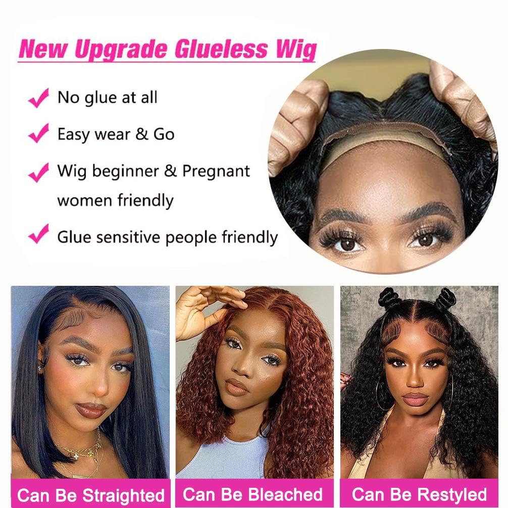 Bling Hair Wigs Deep Wave Glueless Ready to Wear 6x4 5x5 7x5 9x6 Lace Closure Wigs Human Hair Curly Water Wave Pre Cut Transparent Lace Wig For Women Pre Plucked Natural Hairline TikTokShopHolidayHaul