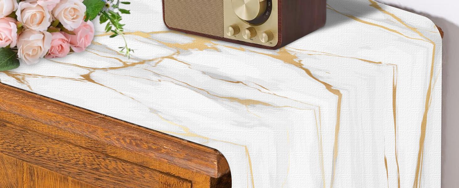 Luxury Gold Marble and Placemats Set of 6 Pieces, Gold Marble Placemats, Cloth Place Mats Indoor for,Washable for Dining Table