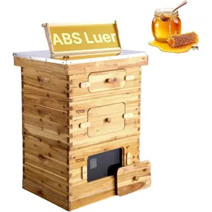 VEVOR 10 Frame Bee Hive, Beeswax Coated Fir Wood, Bee Hives Starter Kit, Bee Boxes Langstroth Beehive Kit, Transparent Acrylic Windows with Foundations for Beginners Pro Beekeepers