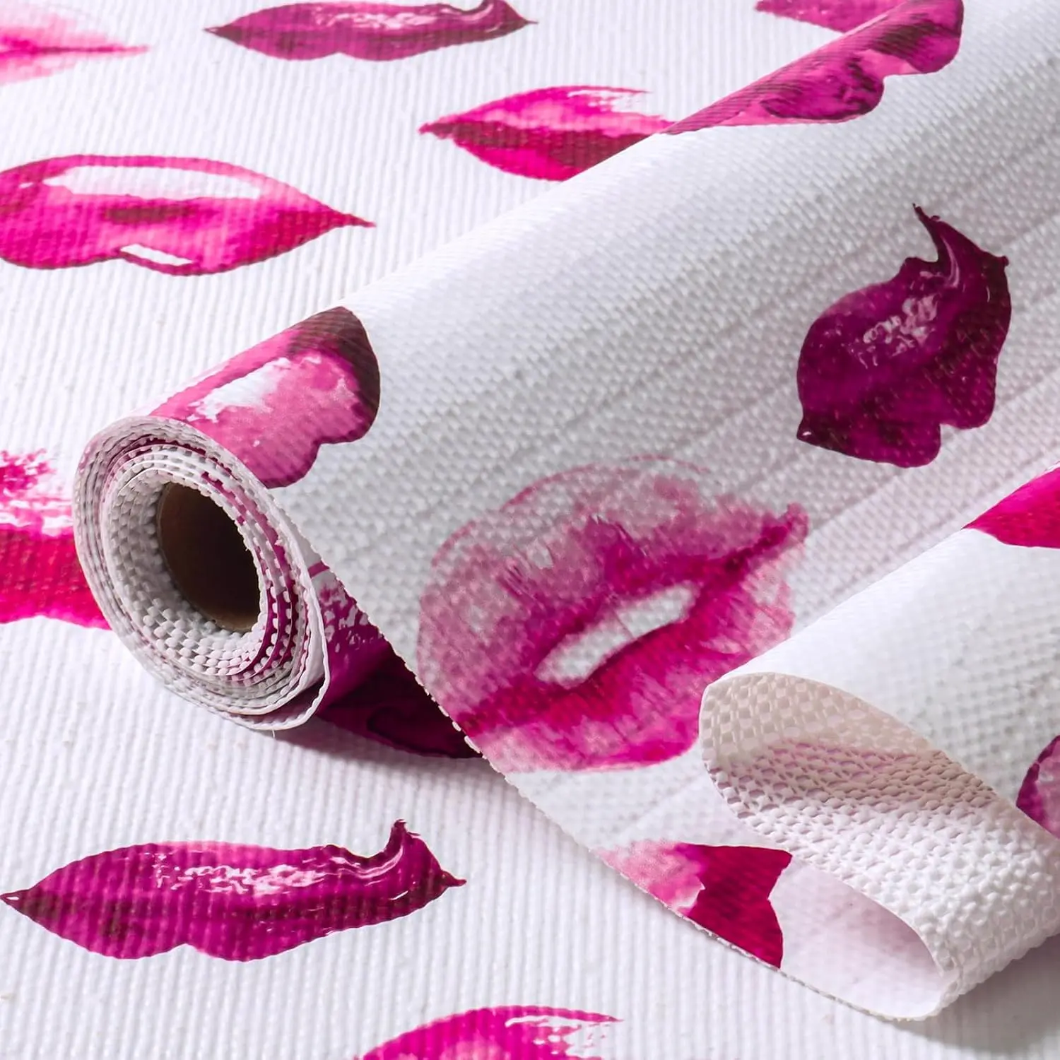 Shelf Liner Non-Adhesive Drawer Liner for Dresser Non-Slip Cabinet Liners  Lip Print Shelf Paper  Easy to Clean Cupboard Drawer Liners for Kitchen Shelves (11.8" W x 118.1" L)
