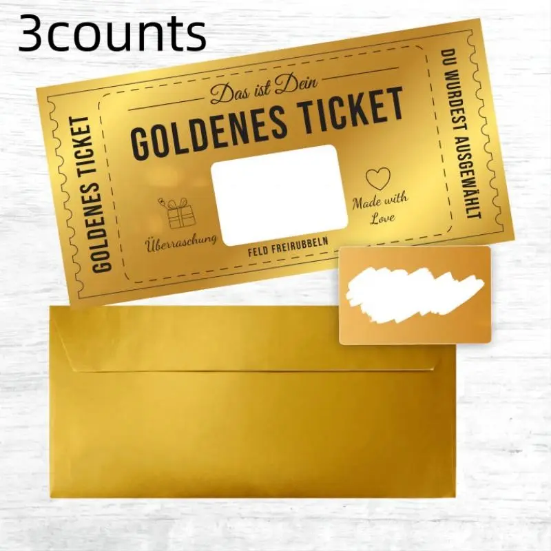 Custom Scratch-Off Coupons Set, Fun DIY Gift and Craft Coupon Cards, 3 Pieces Per Set, Perfect for Creative Projects, Engaging