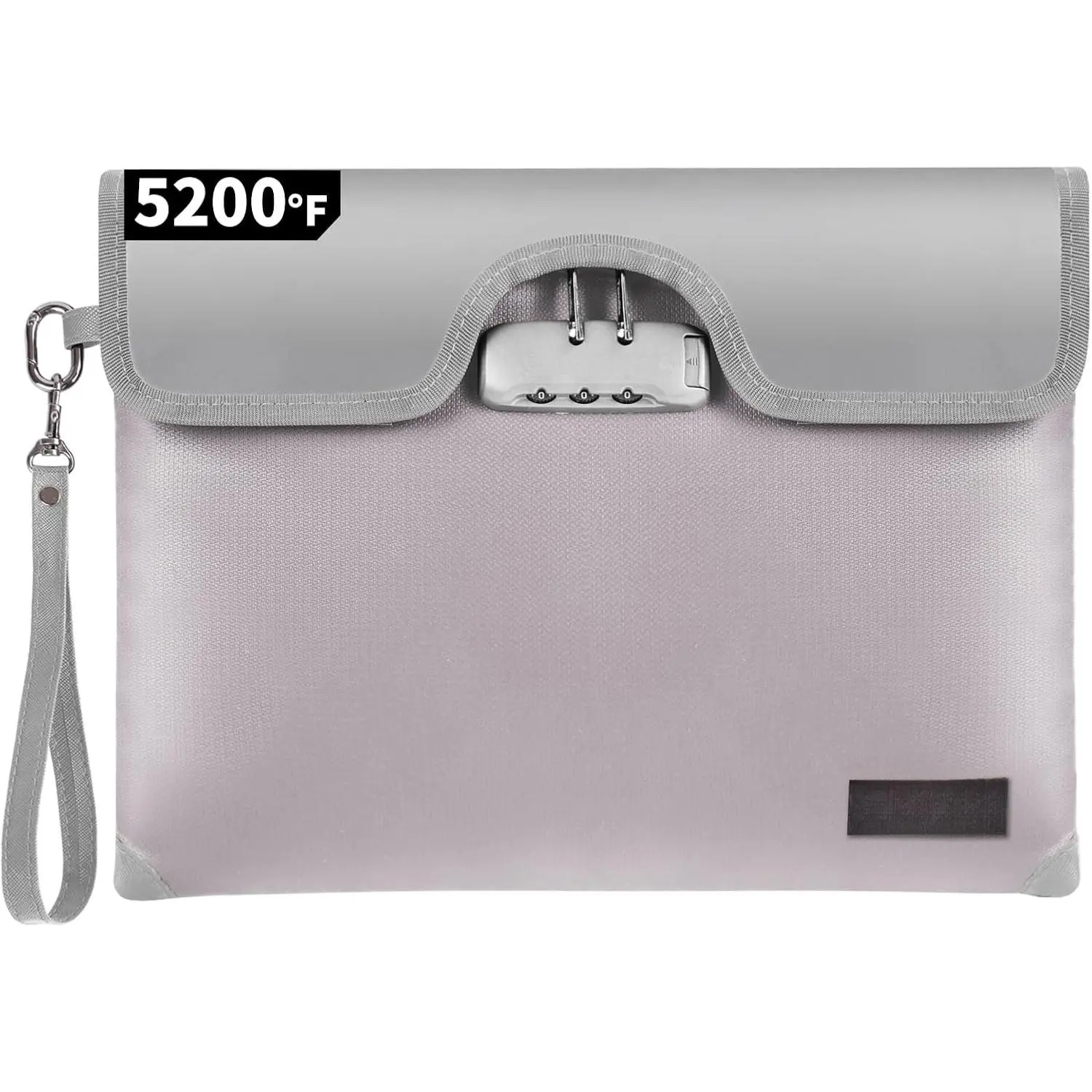 5200F Fireproof  Bag with Lock,  Document Bag with Zipper, 8 Layers Fire Insulation, Safe Storage Pouch for , Passport, Certificate (10" x 13", )