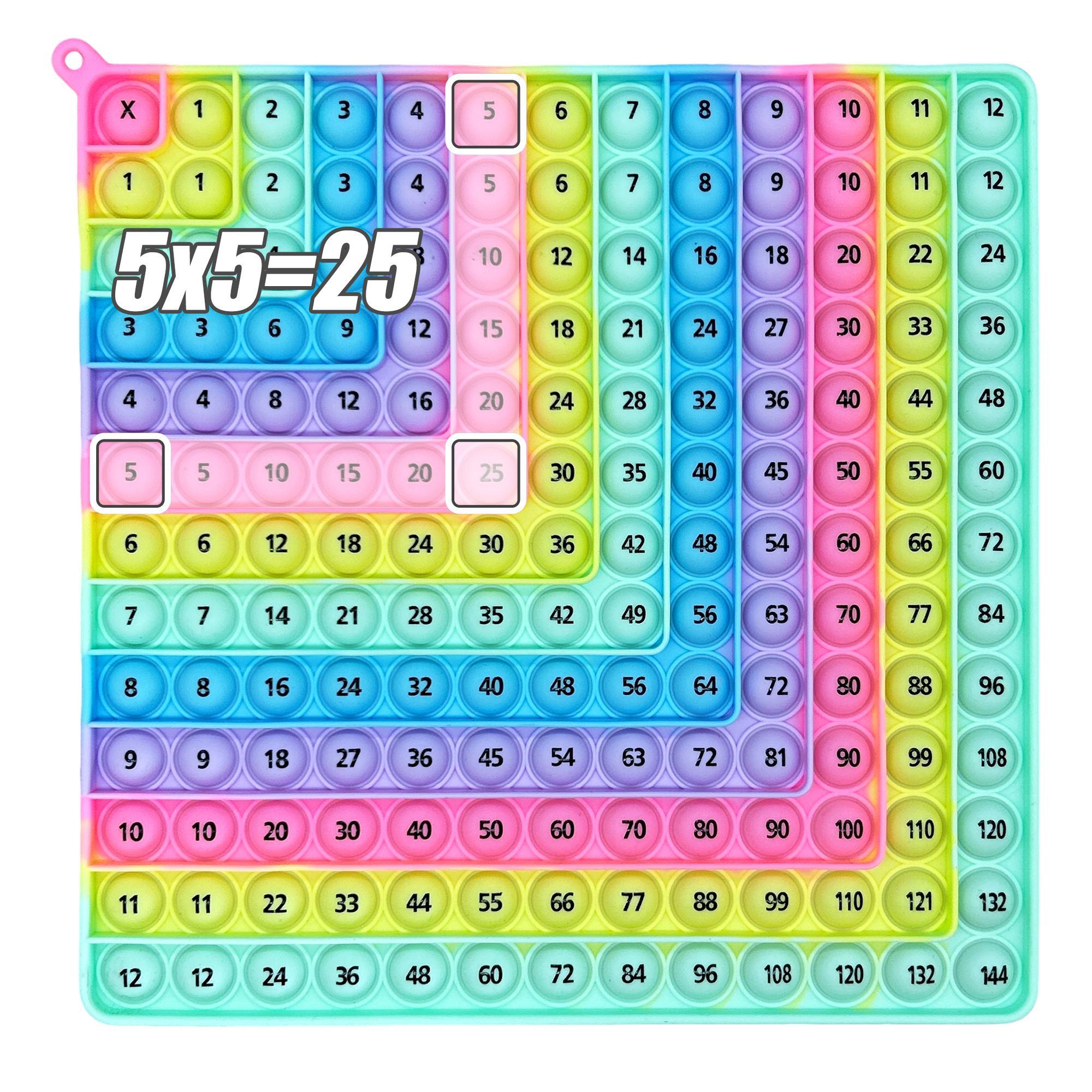 Multiplication Addition Practice Math Pop Fidget Board Game, Push Bubbles Times Table Numbers Fidget Toy, Durable Material #GLOBAL PICKS