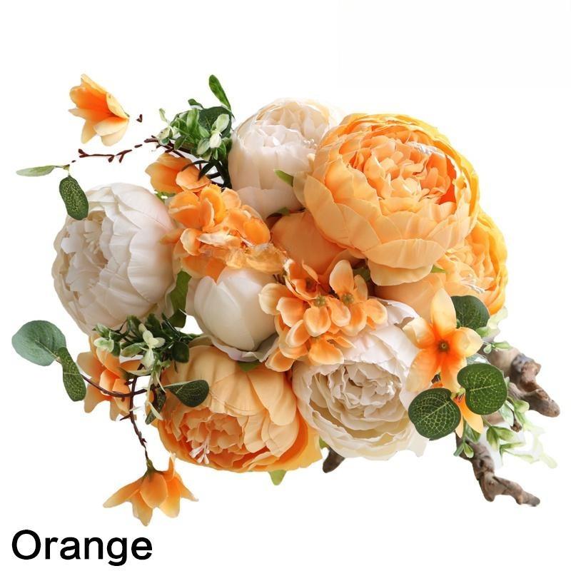 High Quality Artificial Mixed Flower Peony Hydrangea Flower Bouquet Set for Wedding Party Home Decor Christmas Halloween Table Centerpiece Living Room Dining Room Decoration Mothers Day Gift Ins Style Faux Floral Arrangement