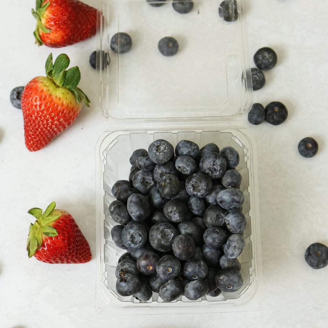 35 PACK - Plastic Berry Basket/Produce Containers - Pint Size for Blueberries, Raspberries, Strawberries