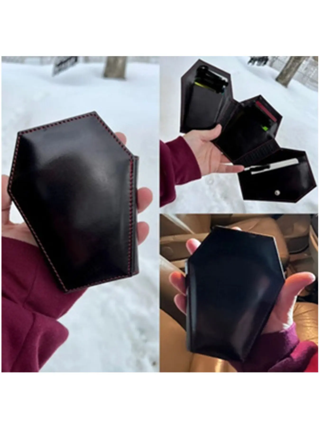Coffin Wallet, Goth Wallet, Vampire Wallet, Leather Wallet, Casual Style, All Seasons, Cowhide Leather, All over Print, Batch Number 896875