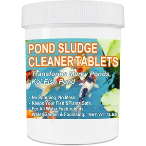 Muck Reducer - 1LB Natural Muck Sludge Solution Tablets, Optimize Up to 6,000 Sq Ft, Pets and Swimming, Odor Control for Ponds & Lakes - Safe for Fish