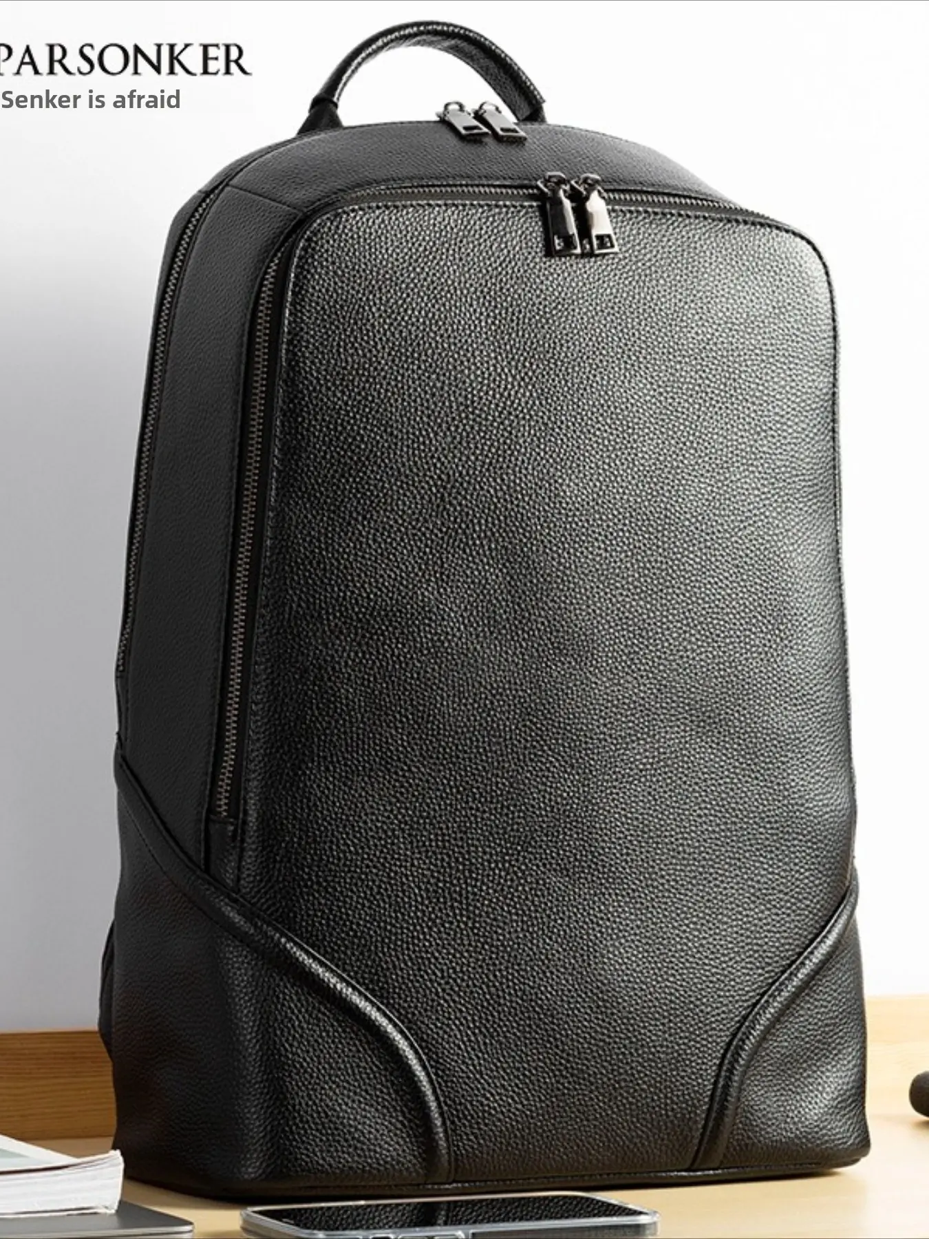 Leather men's backpack, new business computer, large-capacity backpack, fashionable multi-functional backpack, spot.
