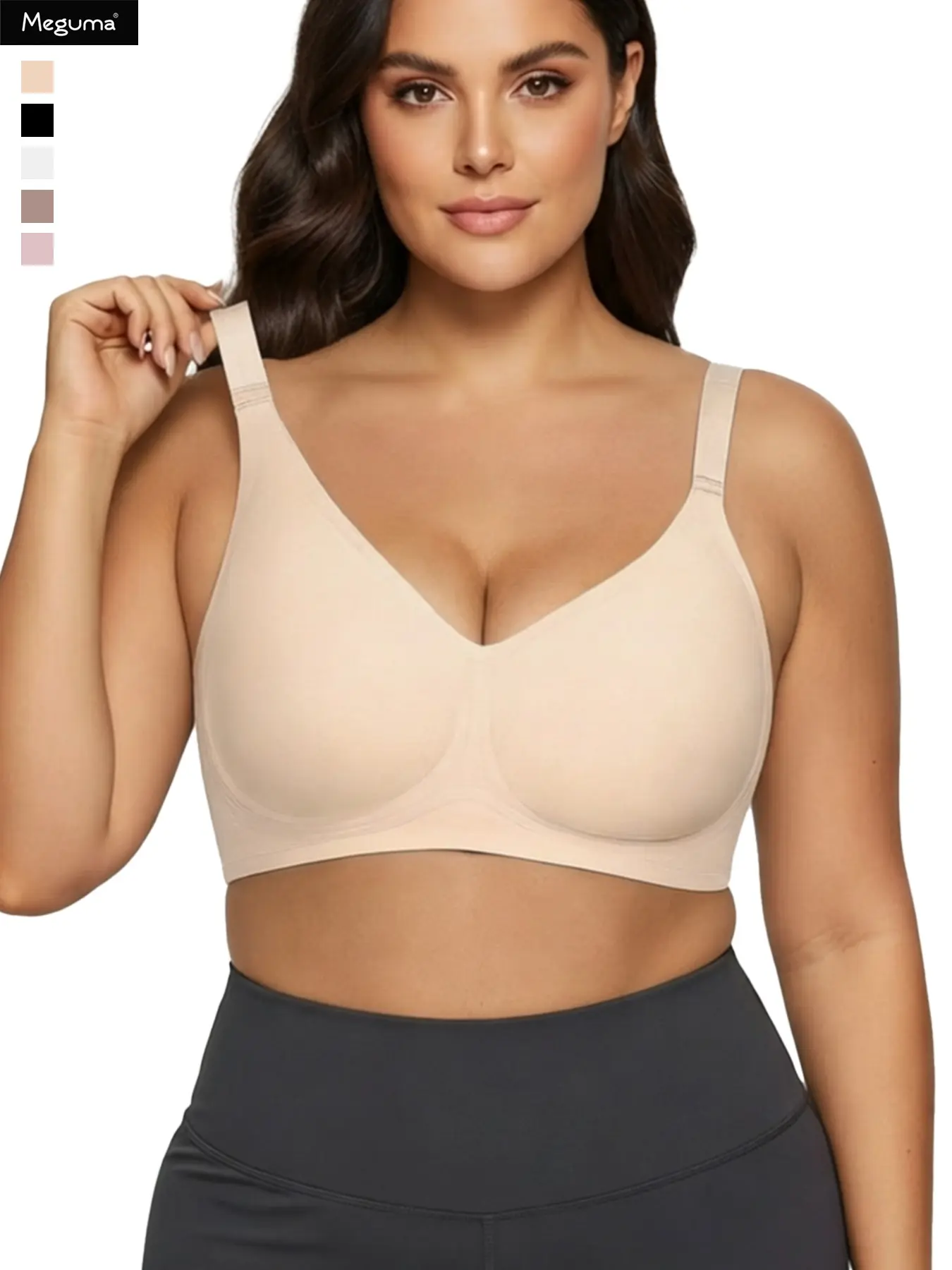 Gel-padded seamless wireless bra Supportive underwire-free push-up bra Full-cup wireless seamless lingerie Casual everyday underwear Comfortable bra Suitable for all seasons