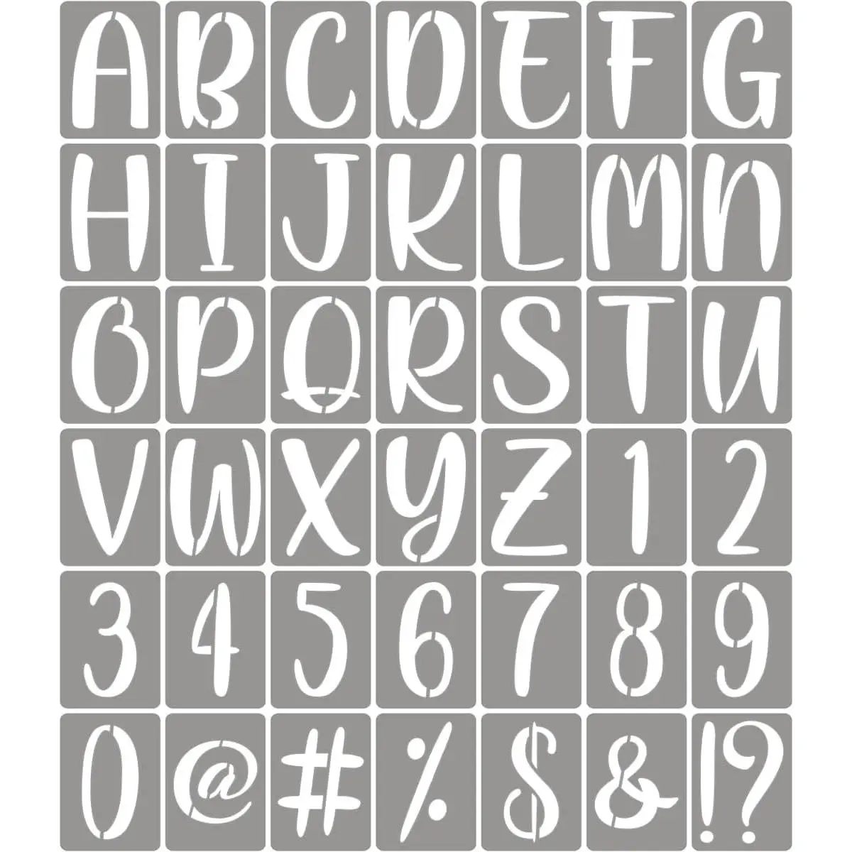 5 Inch Letter Stencils for Painting - 42 Pack Alphabet Letter Number Templates with Signs, Reusable Plastic Alphabet Stencils for Chalkboard Fabric Rock Wood Crafts Painting