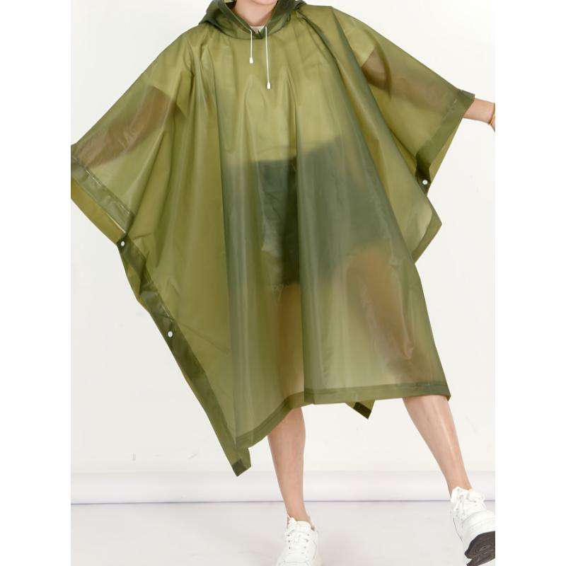 EVA Raincoat, Unisex Multifunctional Poncho, Transparent Rainwear, Casual Style, Hooded For Hiking, Camping, Outdoors