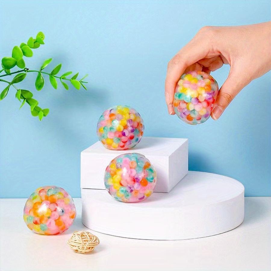 a2025Random Color Colorful Beads Squishy Sensory Stress Ball, 1 Count/30pcs Round Rubber Decompressing Toy Ball, Stress Relief Toys for Teenager & Adults, Party Gift Ideas