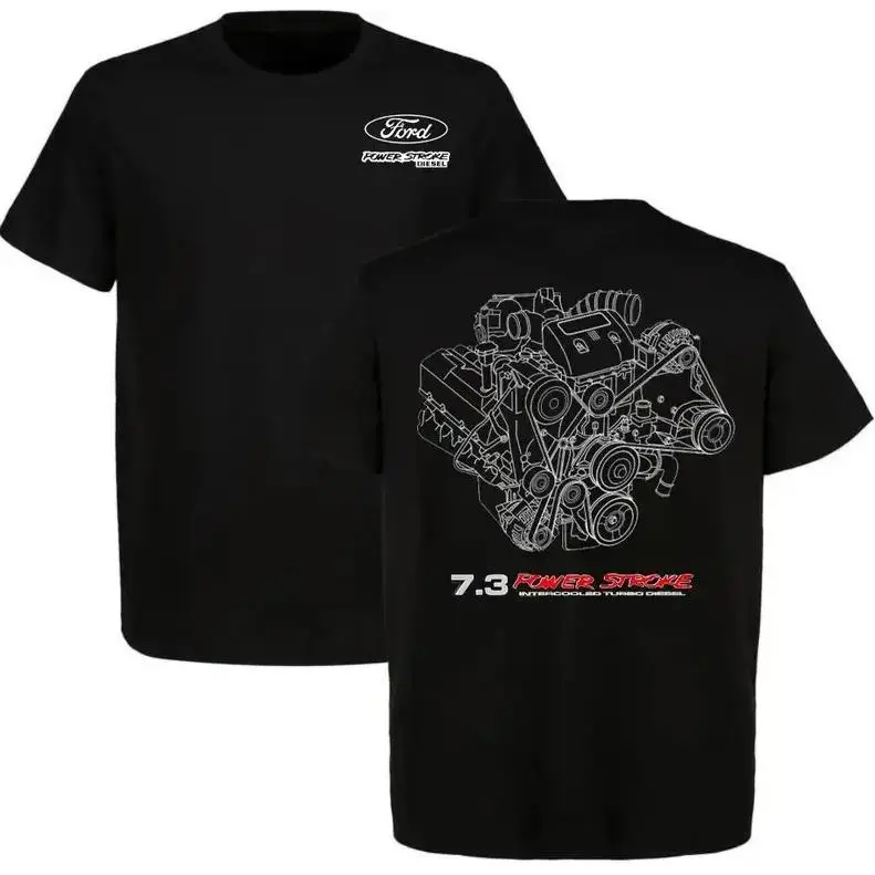 7.3L Ford Powerstroke Turbo Diesel Graphic T-Shirt (Viral), summer outfit, truck/car enthusiast, unisex top