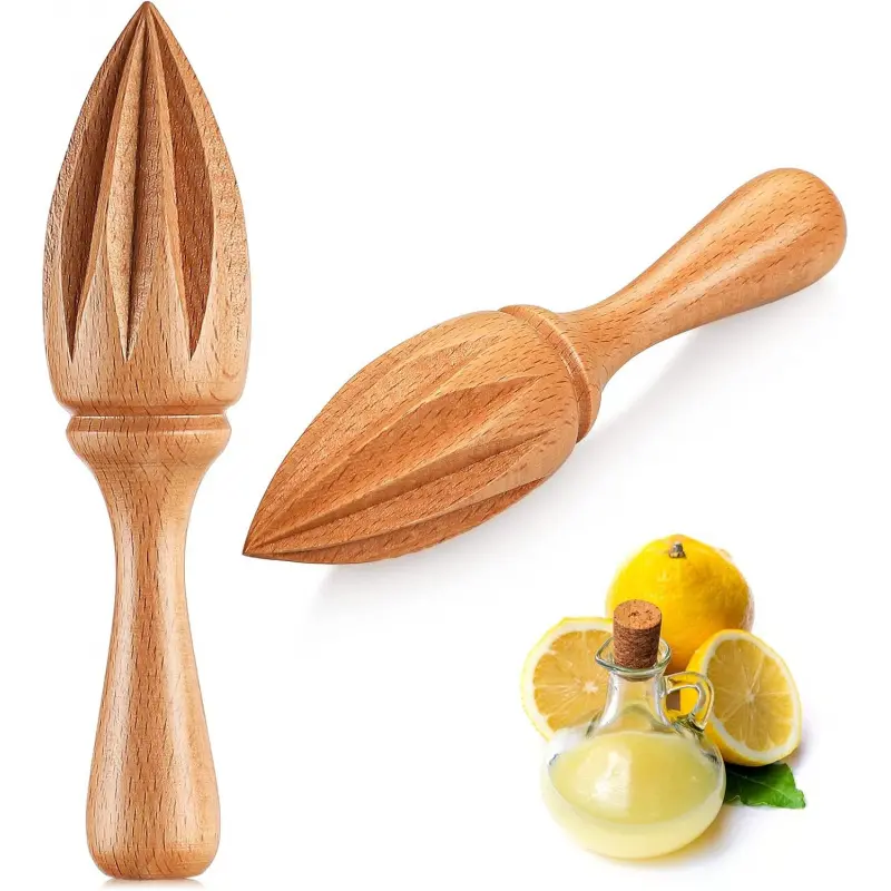 Wooden Citrus Reamer Lemon Hand Juicer Lemon Juice Squeezer Beech Wood Handheld Citrus Juicer Easy to Hold Durable Fruit Tool Kitchen Juicing Tool Manual Orange Lime Lemon Juice Reamer Extractor for Daily Home Bar Cafe Restaurant Use