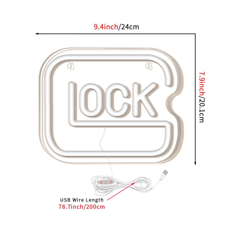 Lock Shaped Neon Lights, Acrylic Night Light, Simple and Stylish Design, USB Power Supply, Perfect for Bedroom Study Shop Decoration, Gift Idea for Valentines Day