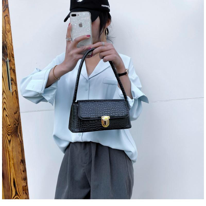 Women's Bag Popular Versatile Stone Pattern Shoulder Armpit