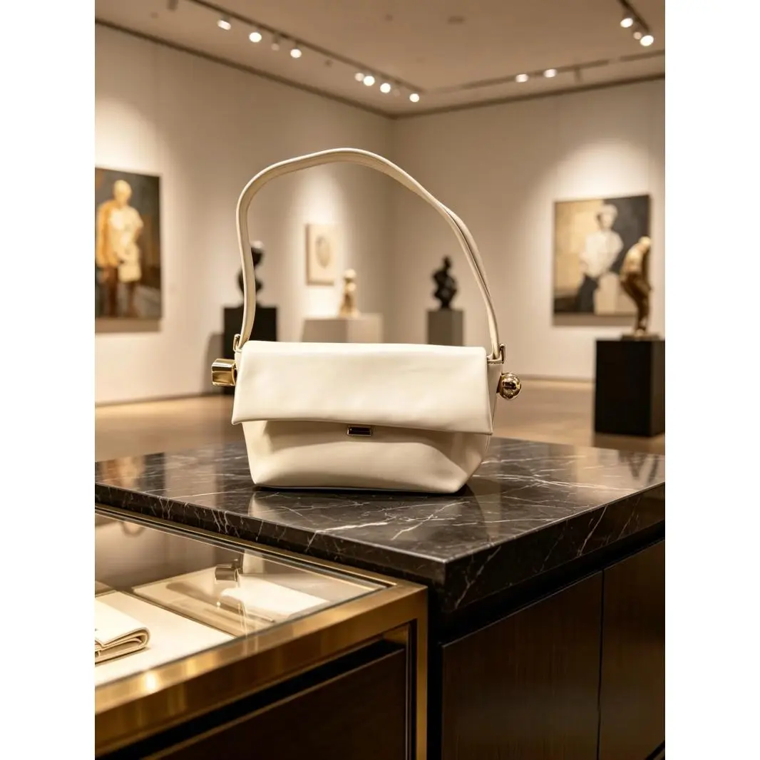 The new 2026 French style niche armpit bag, flip up dinner bag, hand-held shoulder bag, fashionable party small square bag, daily travel light luxury high-end women's bag, shopping and dating street party bag.