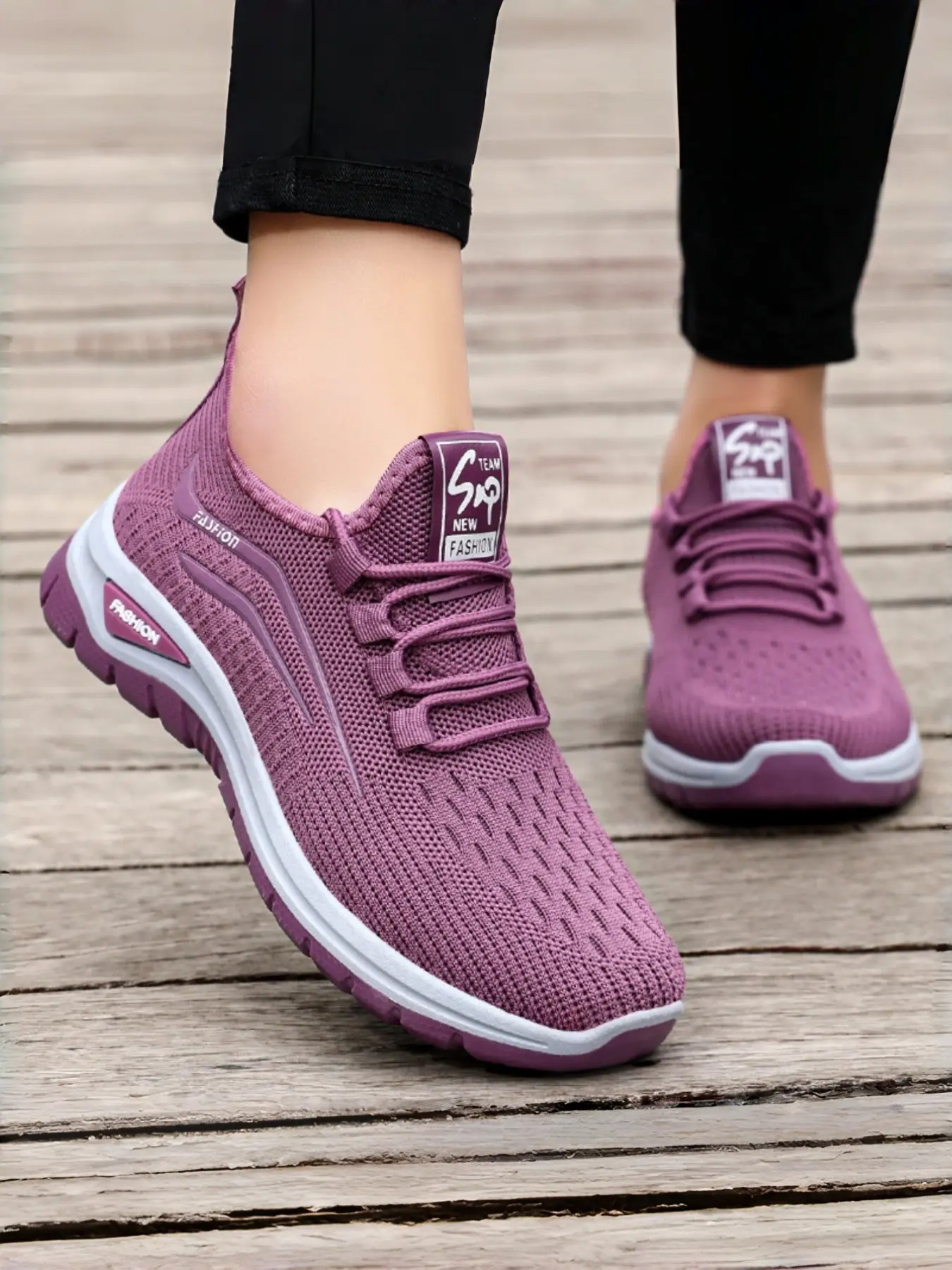 Women's Mesh Breathable Workout Sneakers, Comfortable Lightweight Lace-Up Fitness Running Shoes, Fashion Casual Athletic Footwear