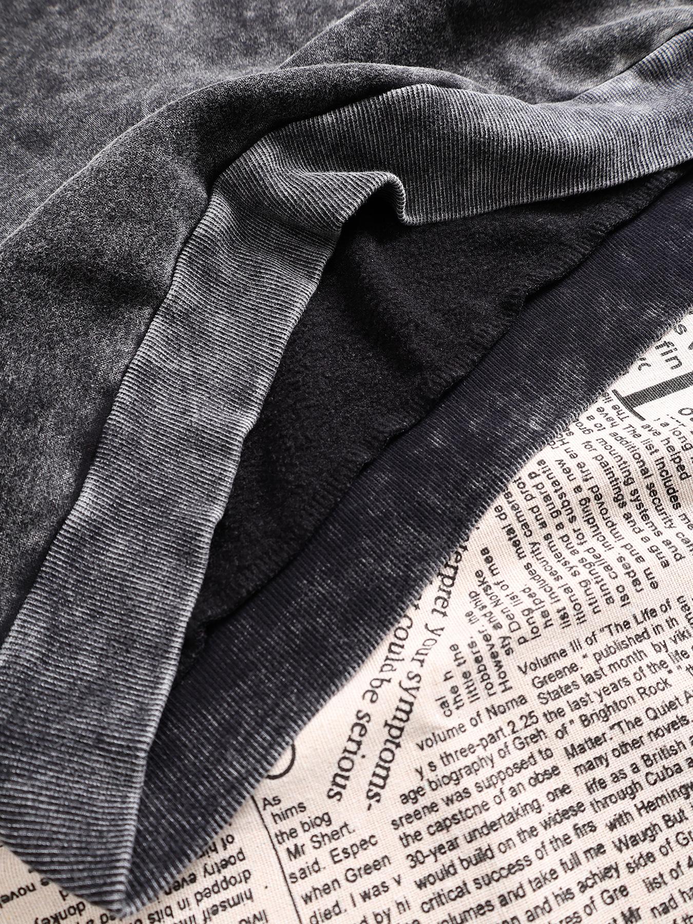 Women's Casual Vintage Wash Cotton Pullover Sweatshirt, Round Neck Long Sleeve Fleece Lined Hoodie for Fall Winter Fashion