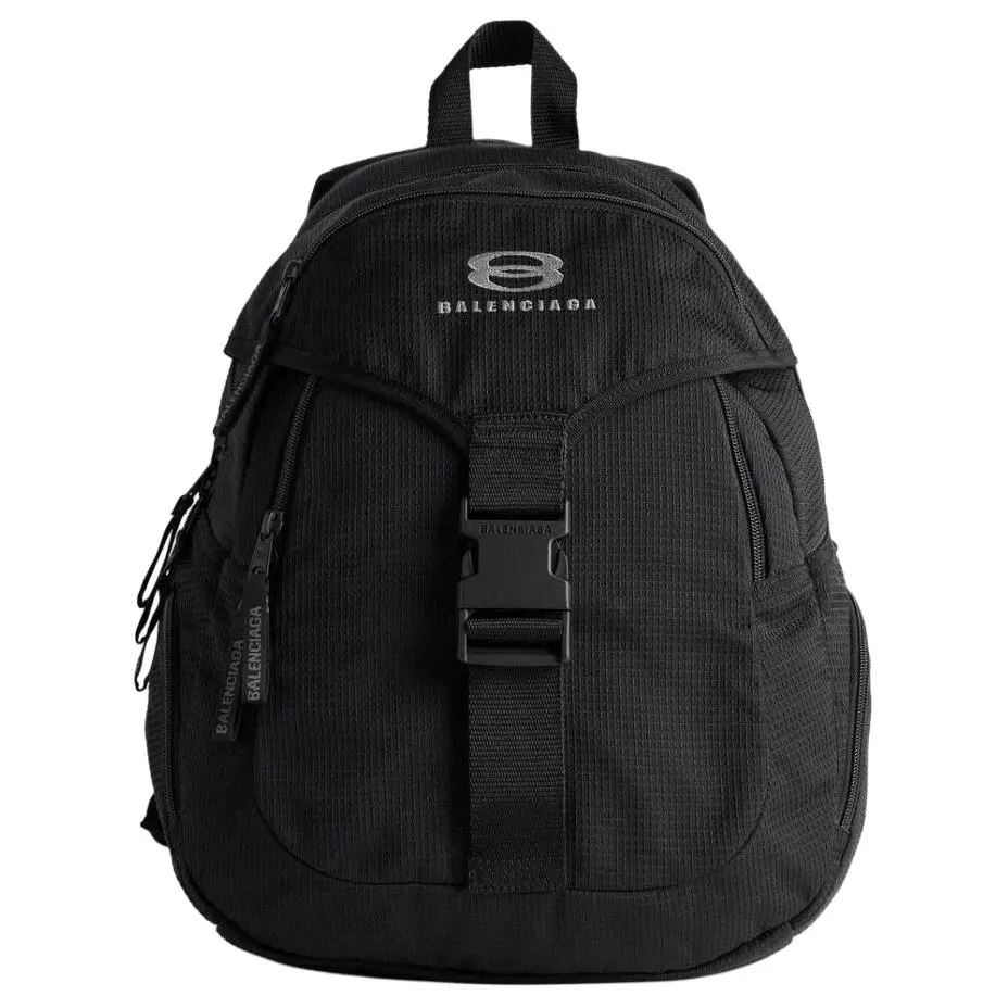 Balenciaga Unity Adjustable Strap Flap-Closure Fabric Backpack, Medium, Men’s, Black