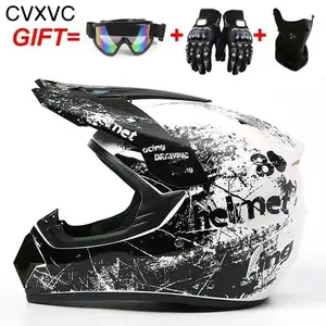 CVXVC Motorcycle helmet - Off-road helmet - Mountain bike downhill helmet - Mountain motorcycle off-road helmet - Encapsulated helmet,Limited Edition Floral Full Face Motocross Helmet with Goggles Gloves & Maks, DOT Certified Safety Helmet for Adult