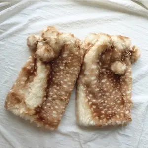 Winter Faux Fur Plush Reindeer Leg Warmers Kawaii Furry Boots Socks Cover Gothic Punk  High Boots Socks Performance Costume