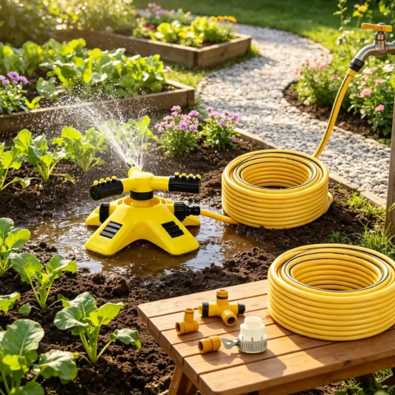 Commercial 360 Degree Rotating Sprinkler, Tri-Branch Design, Large Area Irrigation, Automatic Even Watering, Quick Install, Durable Sun Resistant