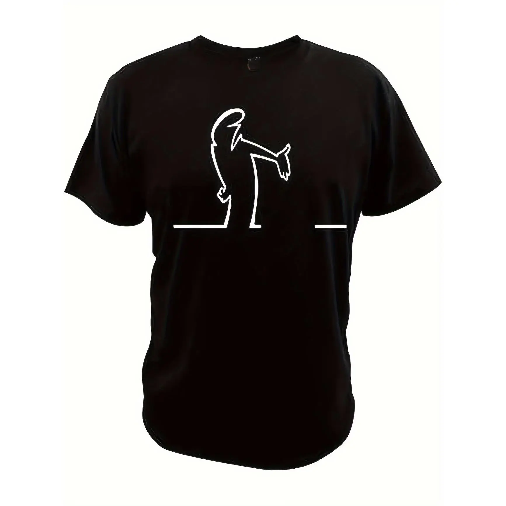 Minimal Stick Figure Line Art Graphic Oversized Comfort Cotton T-Shirt, Cute Simple Abstract Outfit, Perfect Valentine Gift For Minimalist Lovers, Best Minimal Art Holiday Present Fashion Casual Tee