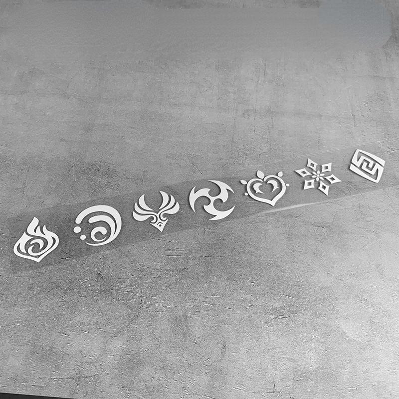 Genshin Impact 7 Element Laser Stickers DIY Decals Sticker For Computer Luggage Skateboard Motorcycle Toys