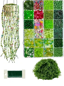 1300/2200pcs Beads Kit for DIY Beaded Plants, Craft Supplies with Wire, Ideal for Jewelry & Crafts, Perfect for Creative Projects