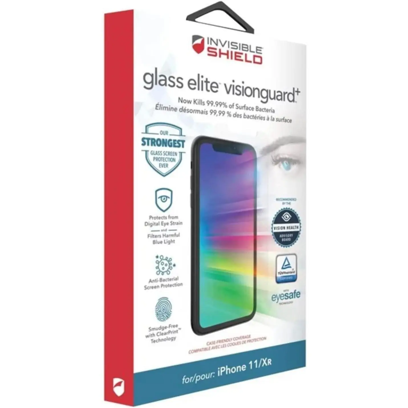 InvisibleShield Glass Elite VisionGuard+ for  11 and  XR -  Shatter,  and Scratch Protection, Fingerprint Resistant - Clear