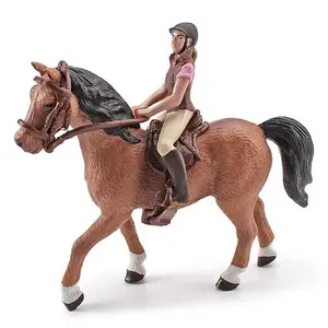 DIY Horse Race Model Horseman Farm stable Animal Figurines Action & Toy Figures ABS Emulation Toys for Children Christmas Gift