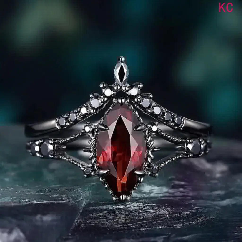 Silver Plated Alloy Ring Inlaid With Stones, Bold Finger Jewelry For European American Men Wedding Wear And Gifting