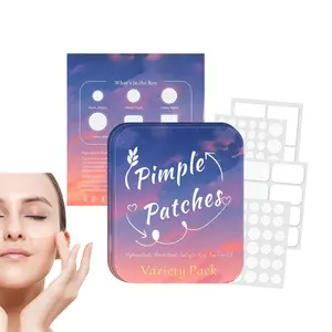 324 Pcs Hydrocolloid Acne Pimple Patches with Storage Tin Box, Tea Tree Oil & Salicylic Acid Infused, 6 Sizes Waterproof Zit Spot Dots, 24H Long Lasting Blemish Cover for Face Skin Care