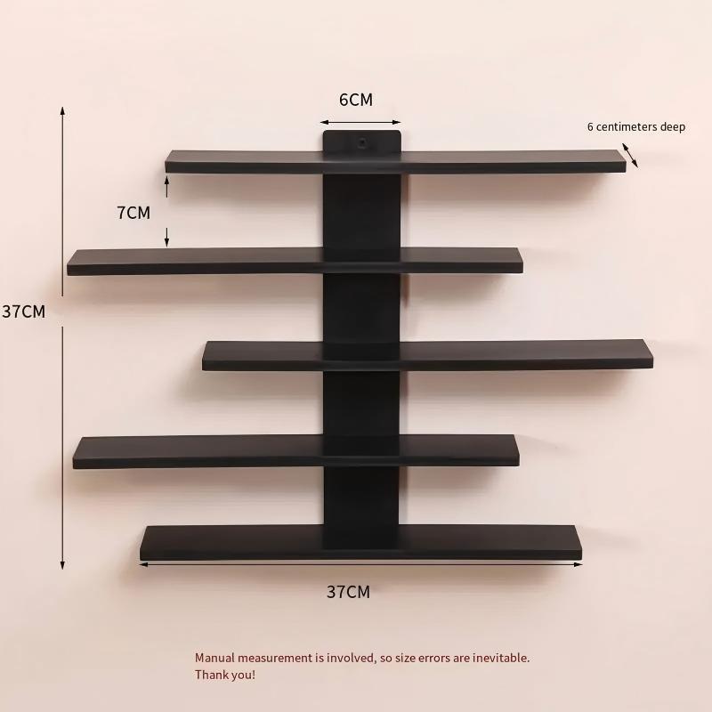 Minimalist 5-Tier Floating Shelf - White or Black Wall Organizer