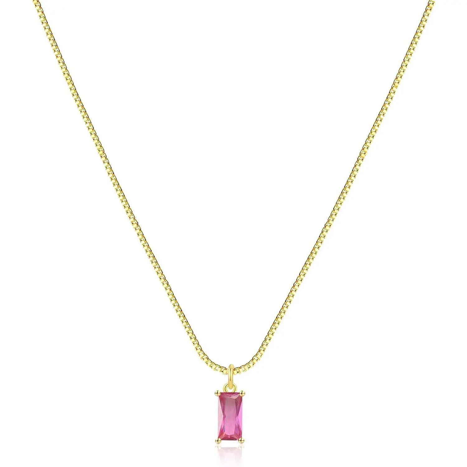 Diamond Necklaces for Women 14K Gold Plated Emerald Birthstone Necklace for Women Mothers Dainty Gold Necklace Blue Green Cubic Zirconia Pendant Necklace Birthday Gifts for Women Jewelry