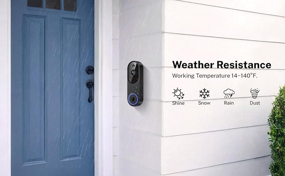 AGS Orbitell 1080p Wireless Wi-Fi Video Doorbell Camera with Two Way Audio, Night Vision, Cloud Storage, Smart AI Motion Detection, Support 2.4GHz Wi-Fi only