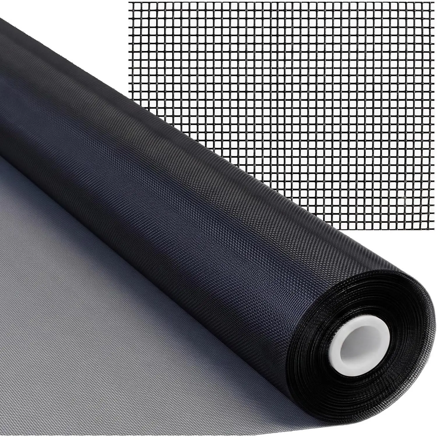 Window Screen Mesh 48 in x 102 in | Fiberglass Screen Door  Mesh Roll for Patios, Porches & Sliding Doors (Charcoal)