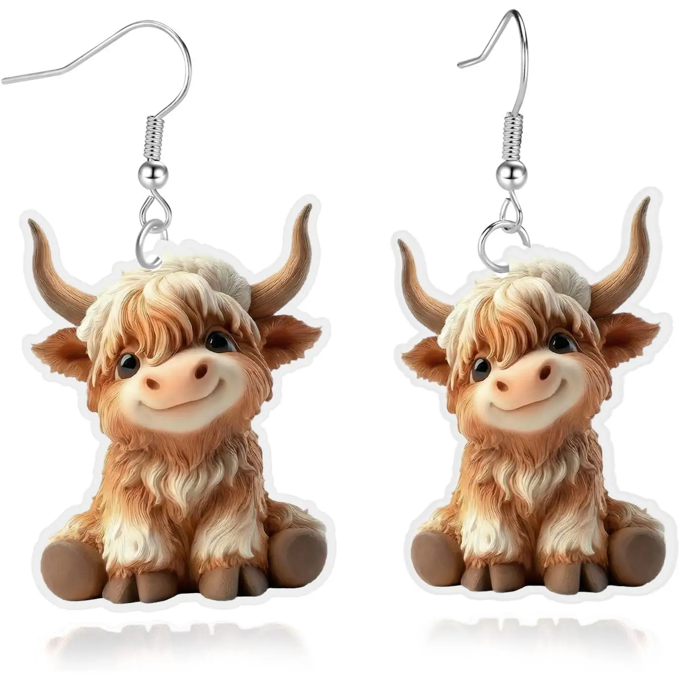 Highland Cow Lovers Gifts Highland Cow Earrings for Women Lightweight  Dangle Earrings  Party Outfits Accessories